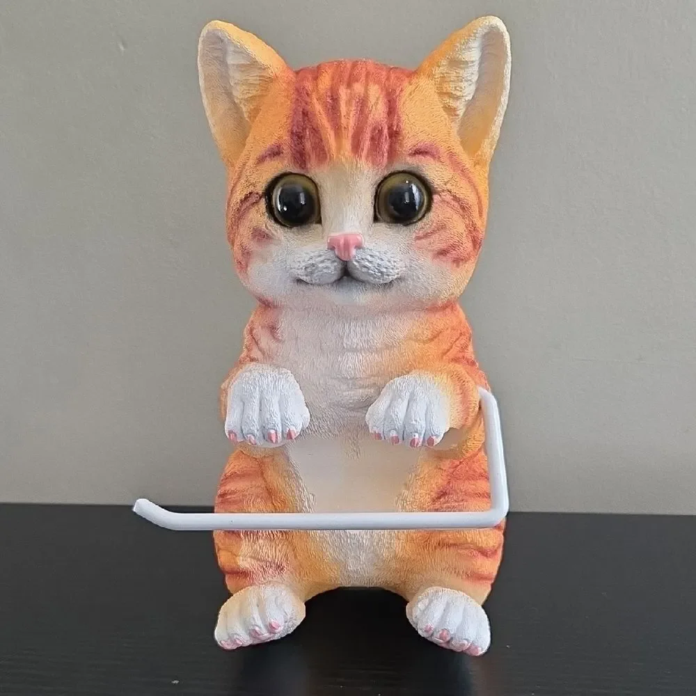 Orange Tabby Cat Toilet Paper Holder